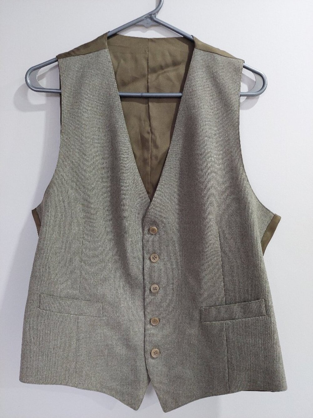 Vintage Jaeger British Heritage Formal Waistcoat Size 42R Brown Made In Italy